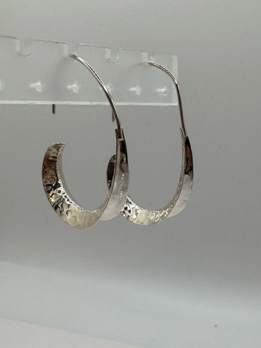 925 Mexico Hammered Silver Hoop Earrings